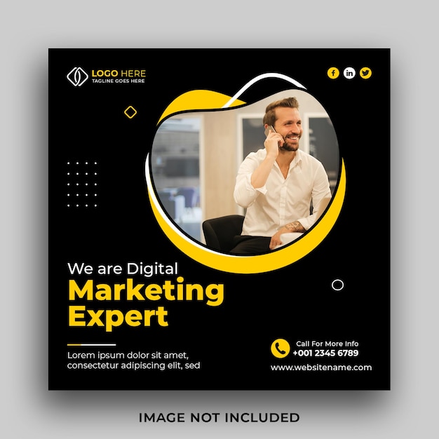 Experte für digitales Marketing und Corporate Social Media Post-Design-Vorlage