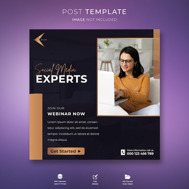 PSD experts en médias sociaux et modèle de publication sur les médias sociaux d'entreprise