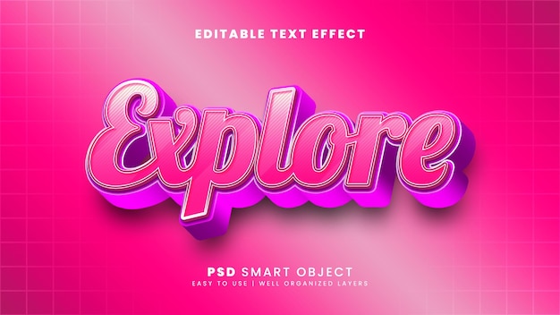 explore editable 3d text effect with elegant style