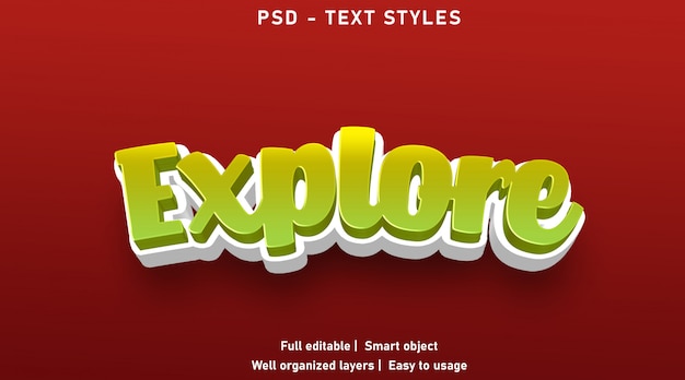 PSD explore o estilo de efeitos de texto