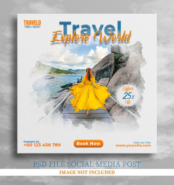 Explore World Travel Réseaux sociaux Post Flyer Design