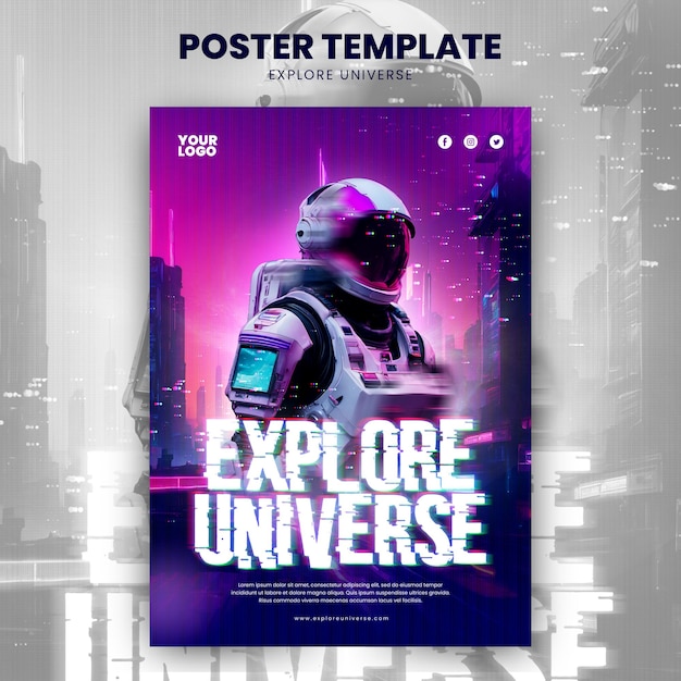 PSD explorez le modèle d'affiche de l'univers