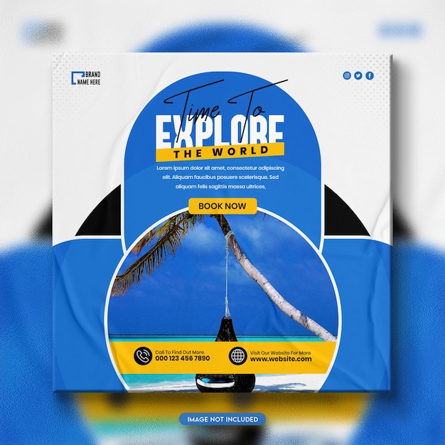 Explorez Le Modèle De Bannière De Médias Sociaux De Voyage Dans Le Monde