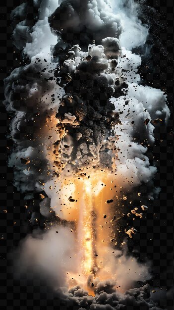 PSD explosão colossal com máquinas industriais de metal fundido um efeito fx film background overlay art