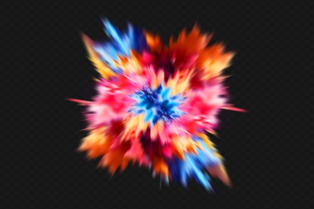 PSD explosão de pólvora colorida abstrato em close-up poeira em fundo colorida explodir pintura holi