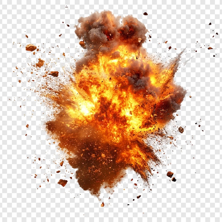 PSD une explosion ardente, une image spectaculaire d'une combustion et d'une destruction intenses