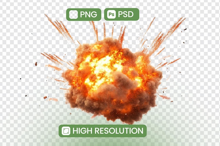 PSD explosión ardiente archivos png y psd de alta resolución explotan con visuales intensos efectos dramáticos para proyectos de diseño que utilizan energía explosiva e impacto poderoso