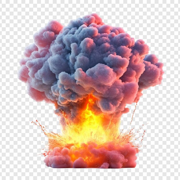 Explosión ardiente Explosión de una nube de humo de colores