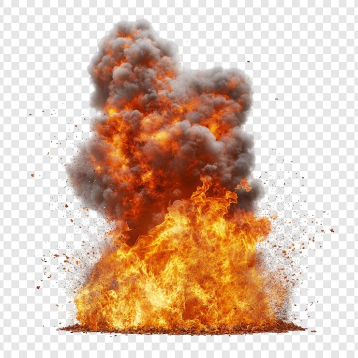 PSD explosión ardiente una representación visual de una intensa combustión y destrucción