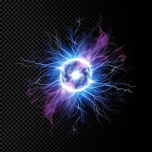 una explosión azul de luz con una luz azul en ella