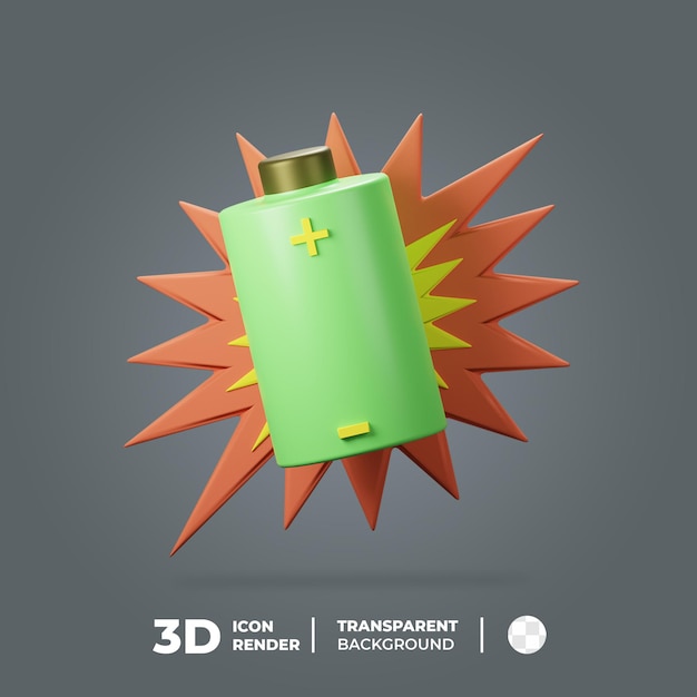 Explosión de batería de icono 3d