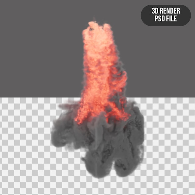 Explosión de bola de fuego de renderizado 3D realista
