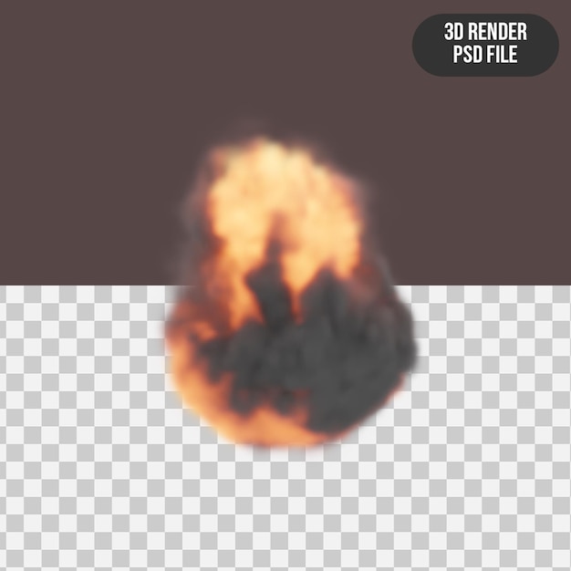 Explosión de bola de fuego de renderizado 3d realista