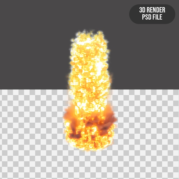 PSD explosión de bomba de renderizado 3d realista de alta calidad