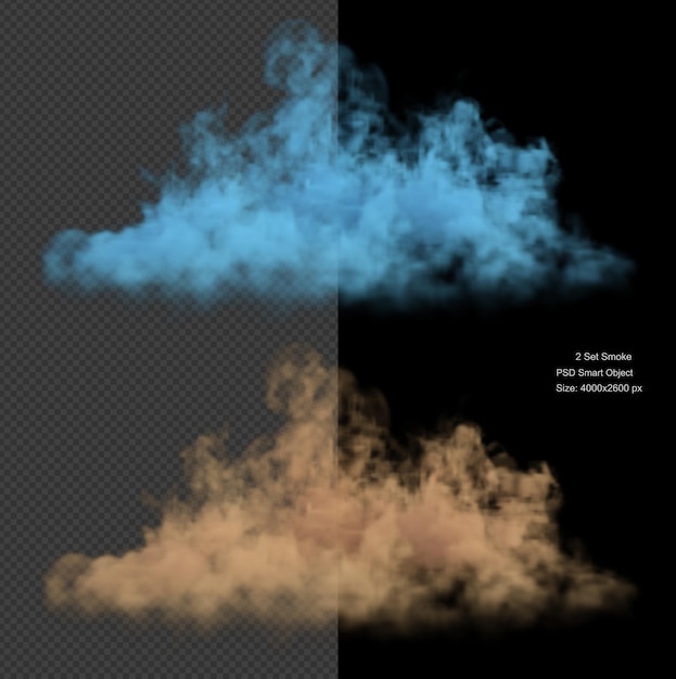 PSD explosión de color humo render 3d aislado