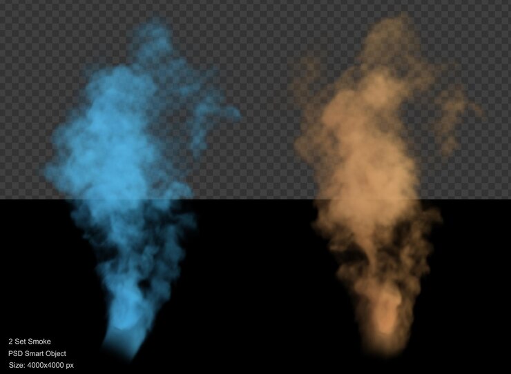 PSD explosión de color humo render 3d aislado