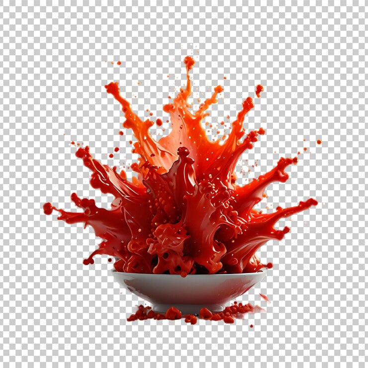 PSD explosión de color rojo aislada en un fondo transparente
