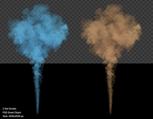 PSD explosion de couleur de fumée rendu 3d isolé