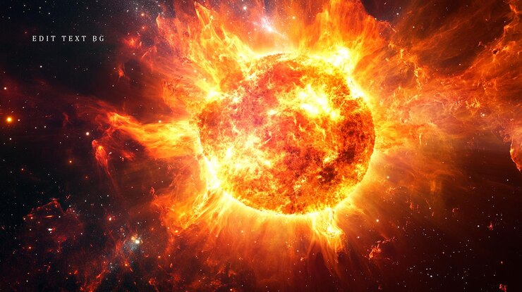 PSD explosión estelar ardiente en el infierno cósmico del espacio profundo