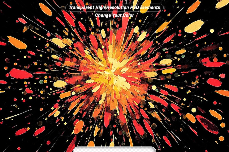 PSD explosión de estrellas con chispas efecto de luz brillante ilustración vectorial sobre fondo negro
