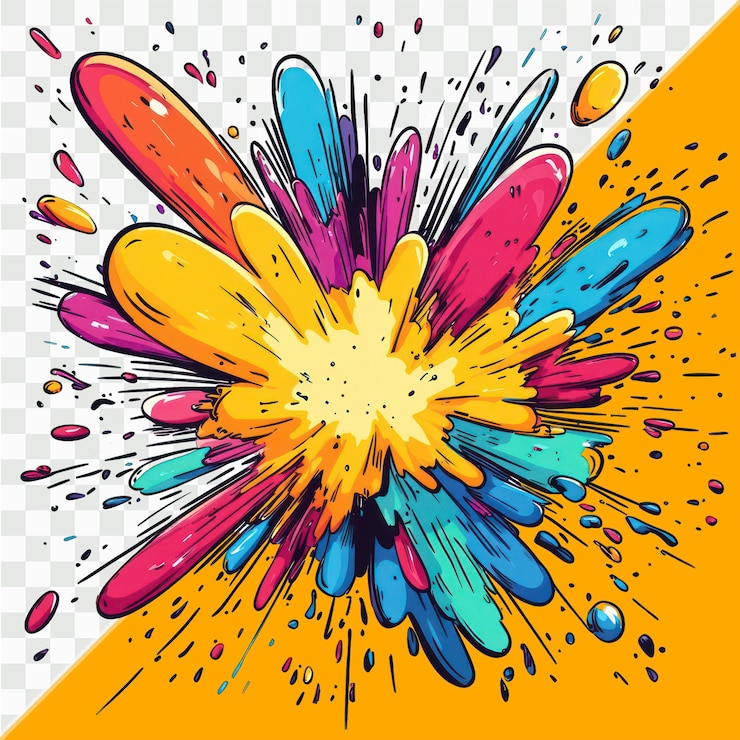 PSD explosión de explosiones coloridas