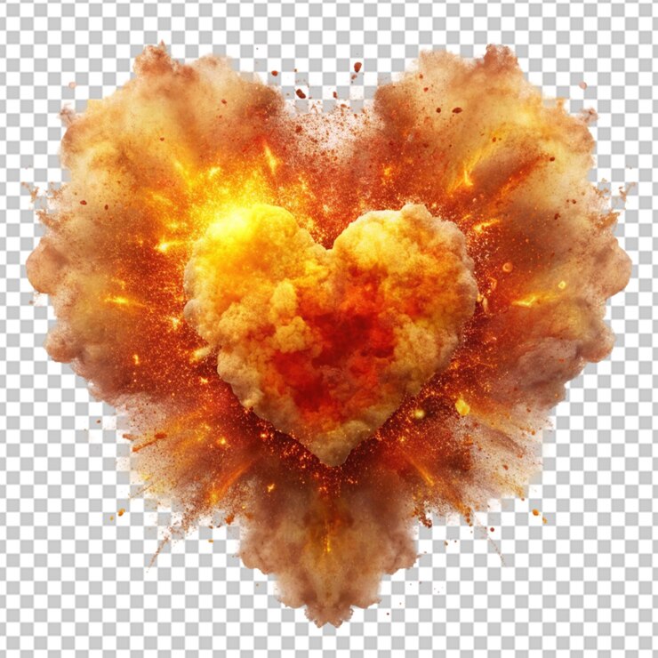 PSD explosión en forma de corazón png