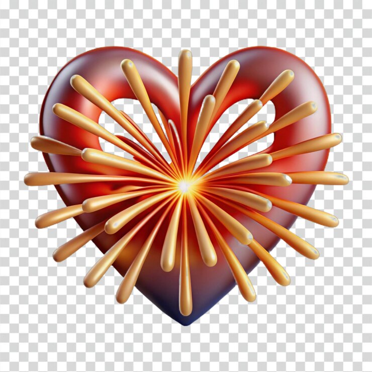 PSD explosión de fuegos artificiales en el corazón