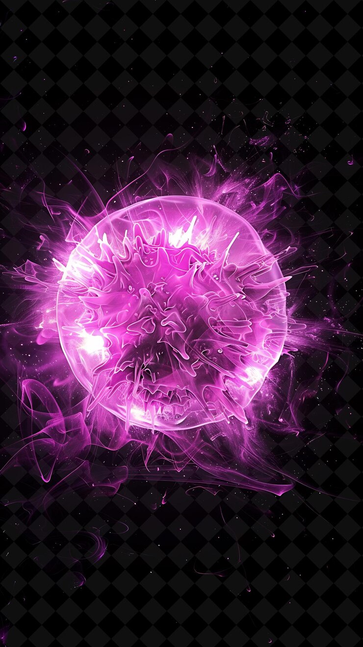 PSD explosión de fusión nuclear con confinamiento magnético de plasma un efecto de neón png en fondo oscuro