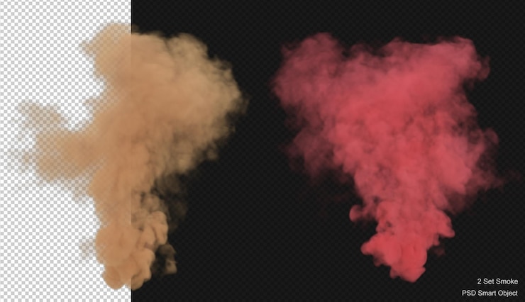PSD explosión de humo render 3d aislado
