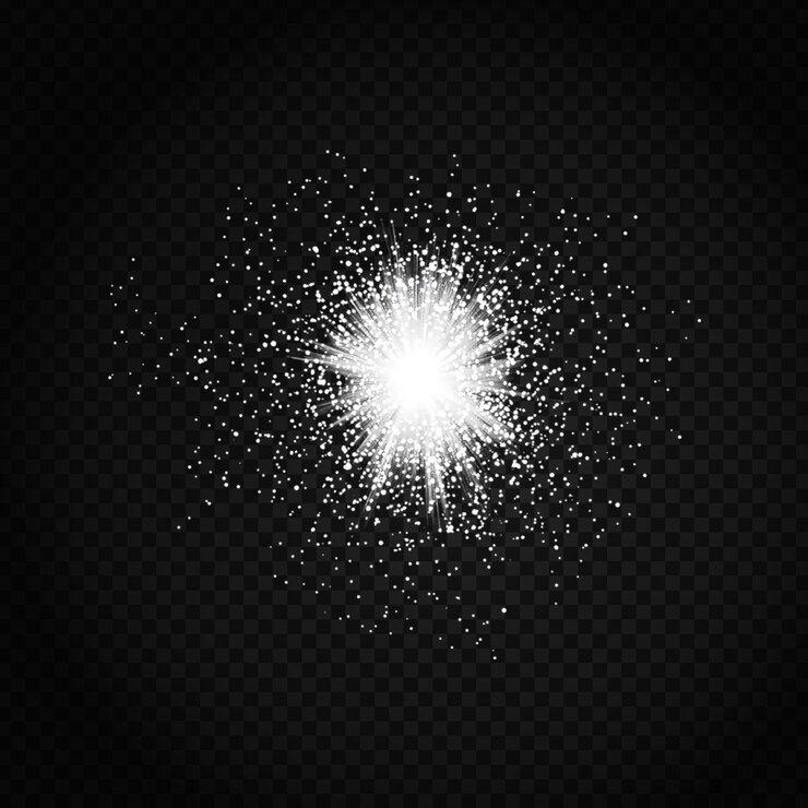PSD explosión de luz brillante aislada en un fondo transparente