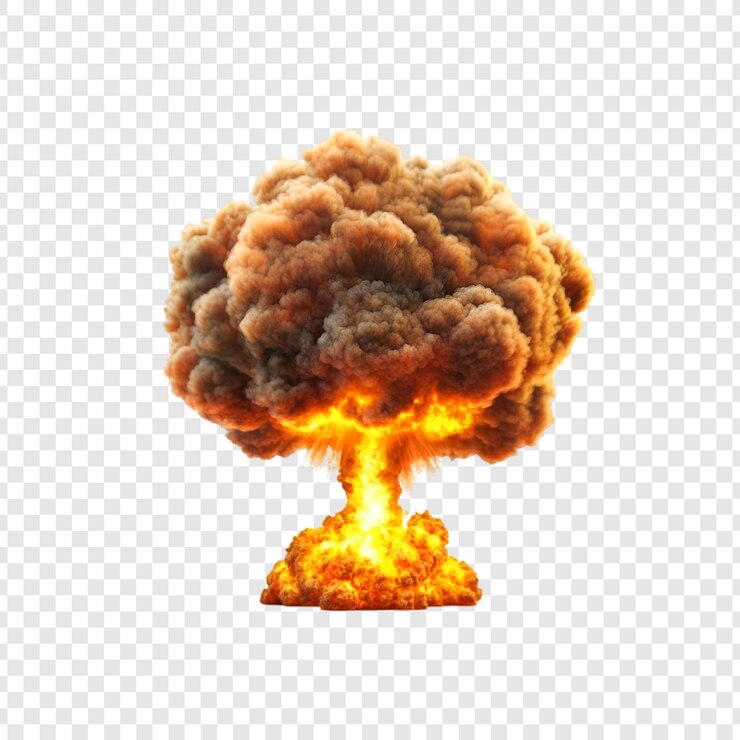PSD una explosión masiva de humo y fuego