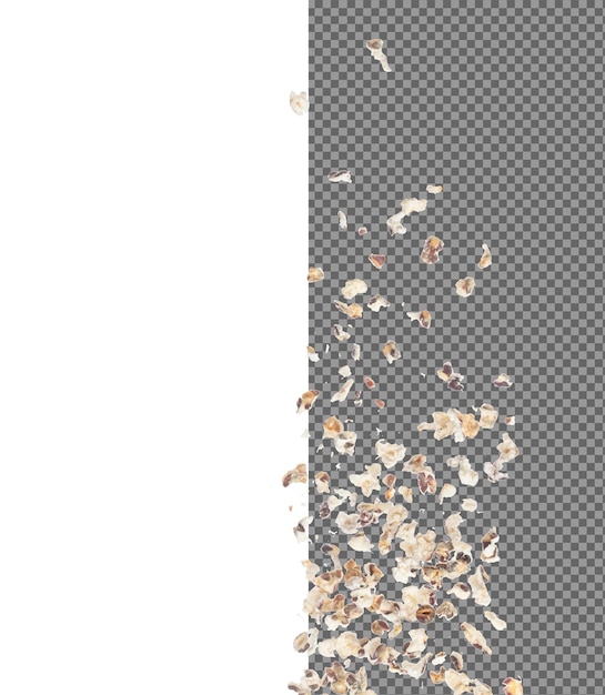 Explosión de mosca de popcorn púrpura bocadillo orgánico popcorn flotador explotan mosca de nube abstracta popcorn orgánico púrpura salpicaduras de comida en el aire fondo blanco aislado