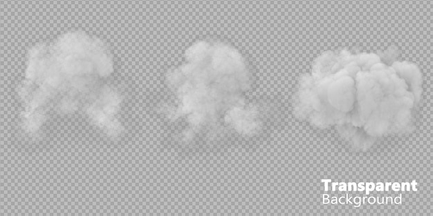 explosión de nubes sobre un fondo transparente