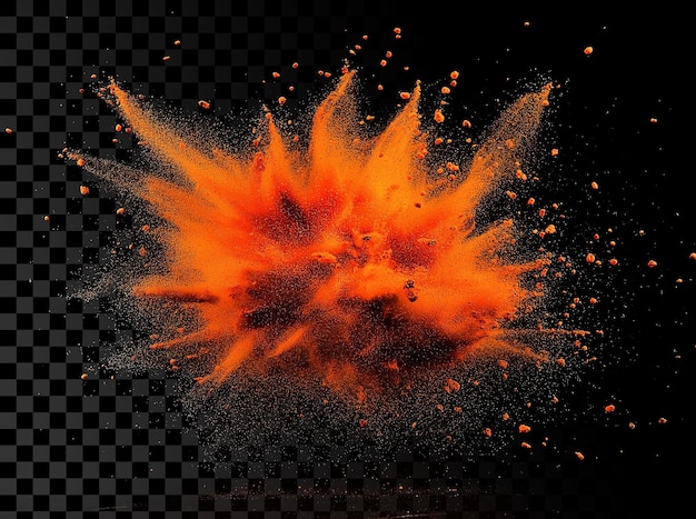 Une explosion de paprika sur un fond transparent