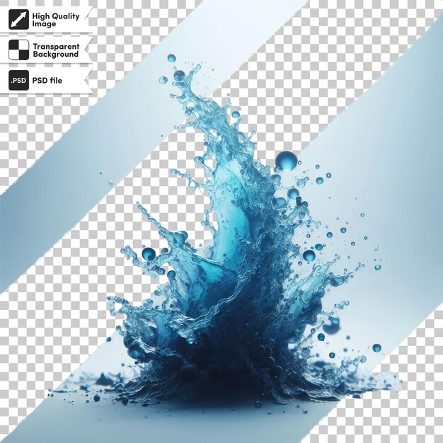 PSD explosion de poudre bleue de peinture holi sur fond transparent