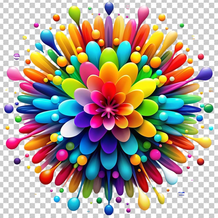 PSD explosion de poudre colorée poudre abstraite en gros plan poussière sur le fond explosion colorée peinture holi
