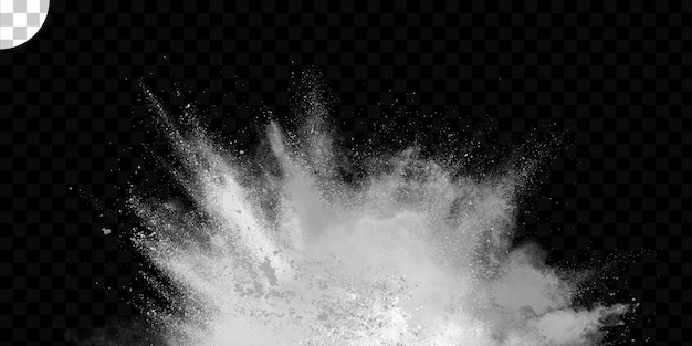 Explosion de poudre sur fond transparent