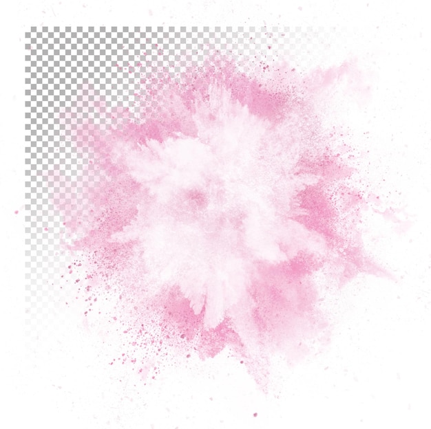 PSD une explosion rose et blanche avec un fond transparent