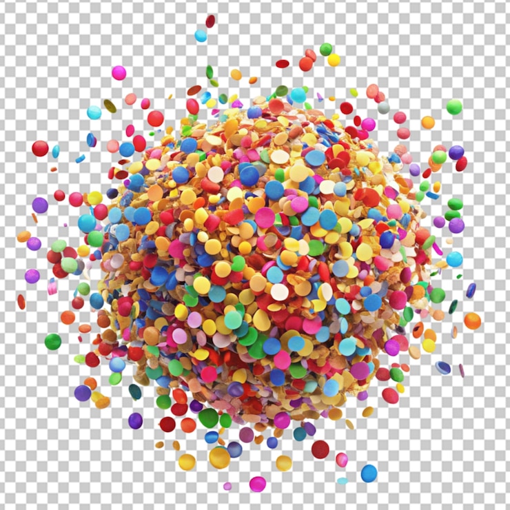 PSD una explosión vibrante de confeti multicolor png