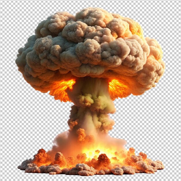 explosiones nucleares y nubes de setas sobre un fondo blanco
