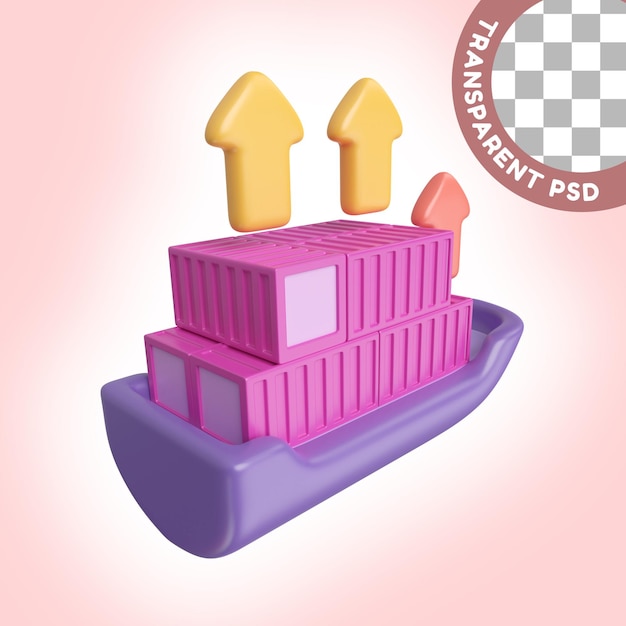 Exportar icono de ilustración 3d