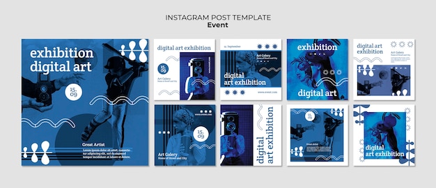 PSD exposición de arte digital publicaciones de instagram