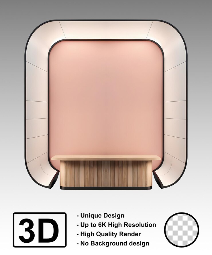PSD exposición de booth de diseño de maquetas modernas fondo exhibición de productos