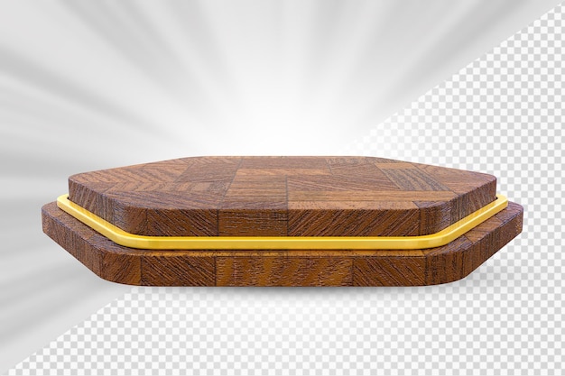 Exposición vacía del soporte de producto de podio de madera