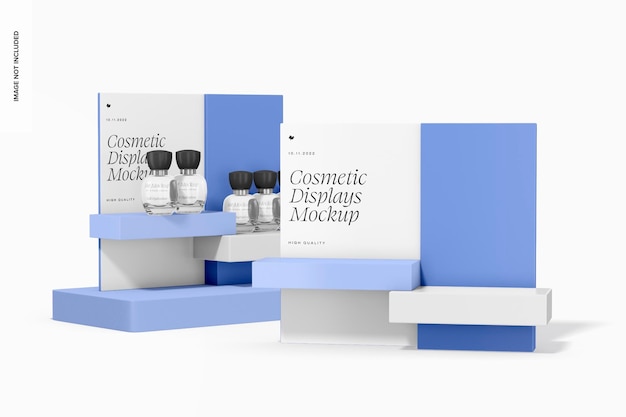 Expositores de cosméticos com maquete de estandes