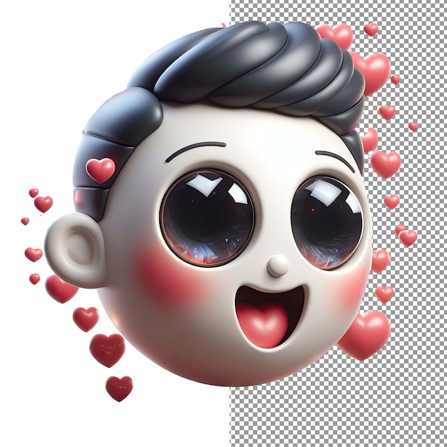 PSD expresión de emoticones 3d aislados en fondo png