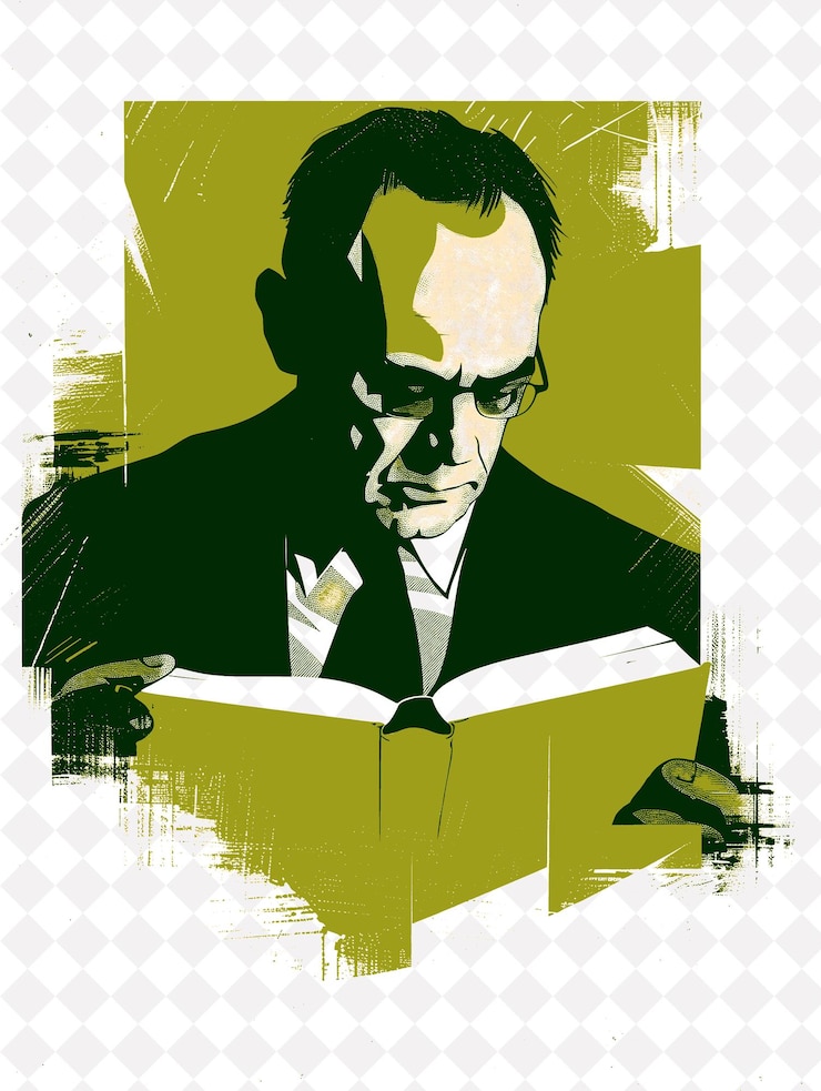 PSD expresión reflexiva del retrato del candidato presidencial con ilustración plana en la campaña electoral