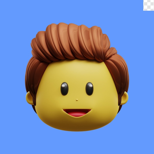 PSD expressão facial de emoji ilustração 3d plana