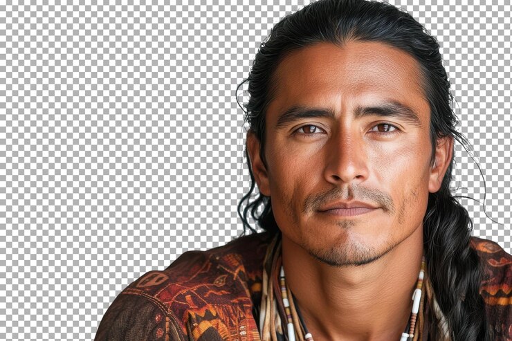 PSD l'expression culturelle et l'identité reflétées dans le portrait d'un homme aux cheveux longs