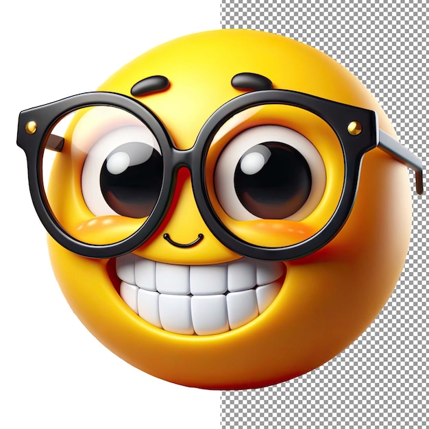 PSD expression elation isolado 3d emoji face em png background